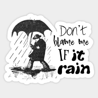 A man with Umbrella Funny Illustration and Text Sticker